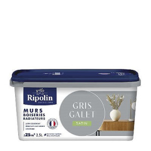PEINTURE MURS BOISERIES RADIATEURS GRIS GALET SATIN 2,5L