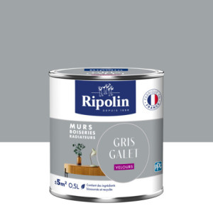 PEINTURE MURS BOISERIES RADIATEURS GRIS GALET VELOURS 0,5L
