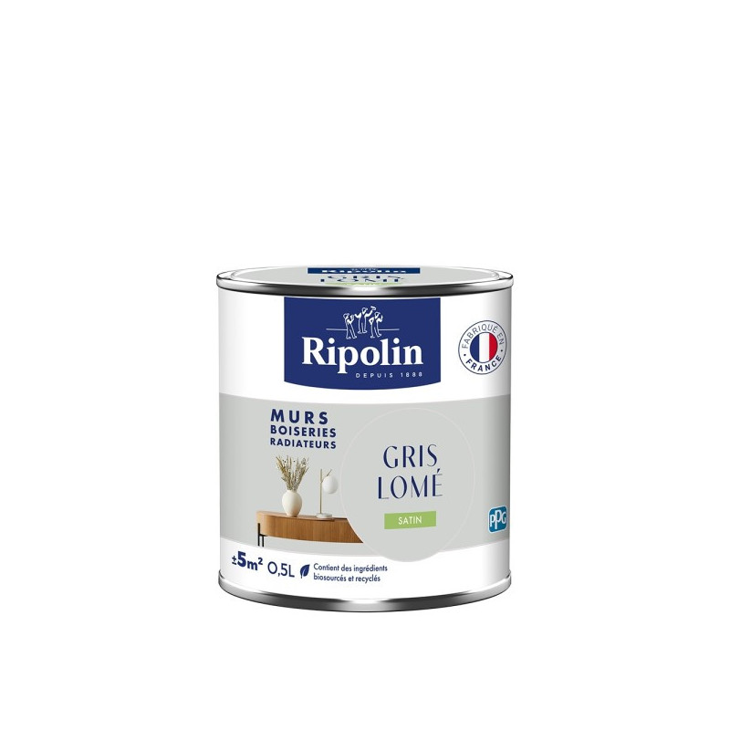PEINTURE MURS BOISERIES RADIATEURS GRIS LOME SATIN 0,5L