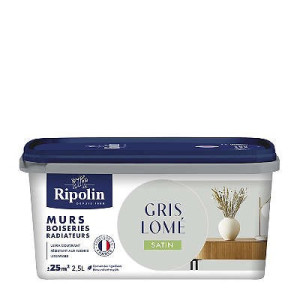 PEINTURE MURS BOISERIES RADIATEURS GRIS LOME SATIN 2,5L