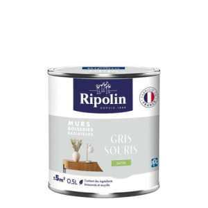 PEINTURE MURS BOISERIES RADIATEURS GRIS SOURIS SATIN 0,5L