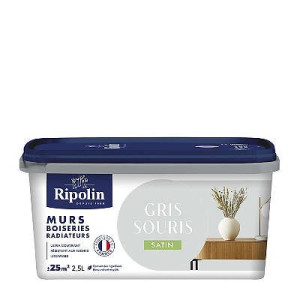 PEINTURE MURS BOISERIES RADIATEURS GRIS SOURIS SATIN 2,5L