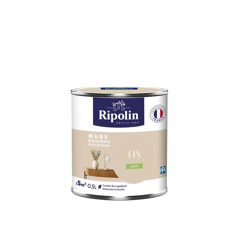 PEINTURE MURS BOISERIES RADIATEURS LIN SATIN 0,5L