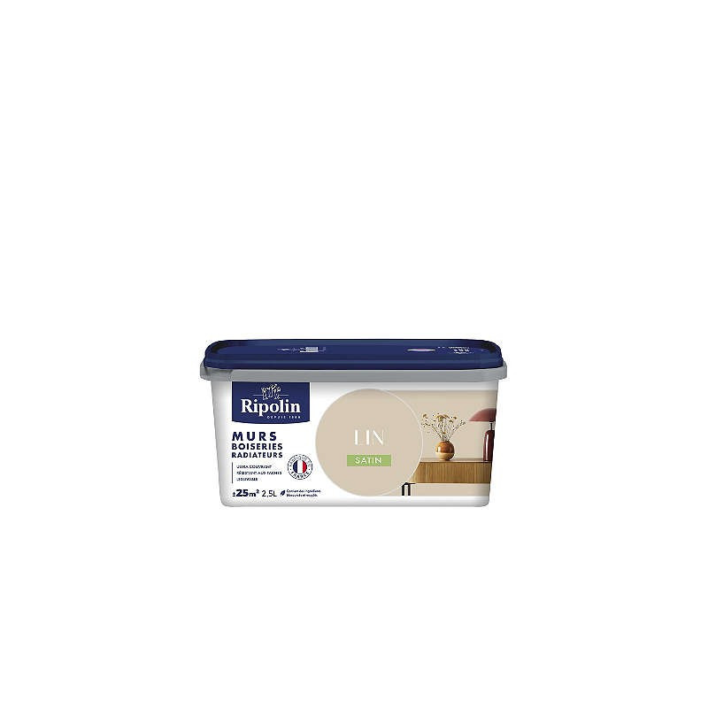 PEINTURE MURS BOISERIES RADIATEURS LIN SATIN 2,5L
