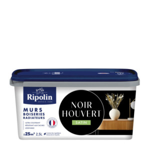 PEINTURE MURS BOISERIES RADIATEURS NOIR HOUVERT SATIN 2,5L