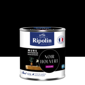 PEINTURE MURS BOISERIES RADIATEURS NOIR HOUVERT VELOURS 0,5L