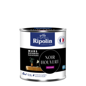 PEINTURE MURS BOISERIES RADIATEURS NOIR HOUVERT VELOURS 0,5L