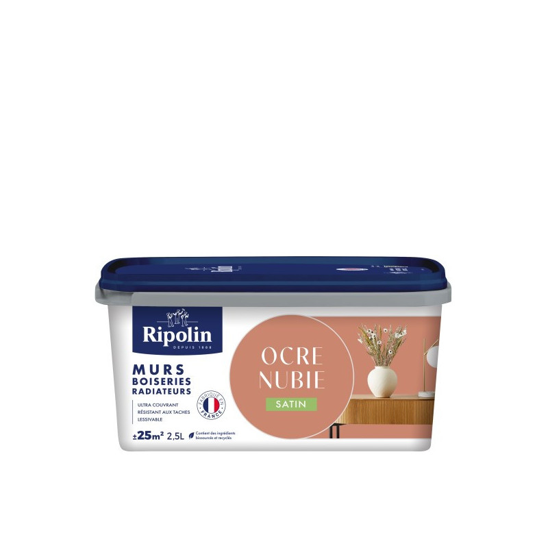 PEINTURE MURS BOISERIES RADIATEURS OCRE NUBIE SATIN 2,5L