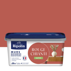 PEINTURE MURS BOISERIES RADIATEURS ROUGE CHIANTI SATIN 2,5L