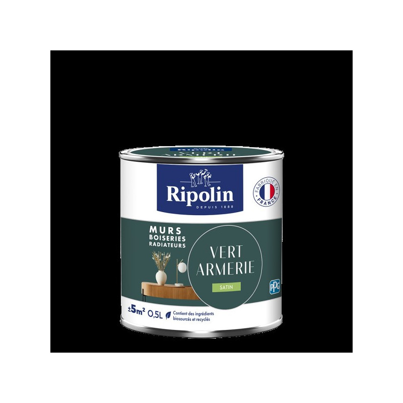 PEINTURE MURS BOISERIES RADIATEURS VERT ARMERIE SATIN 0,5L