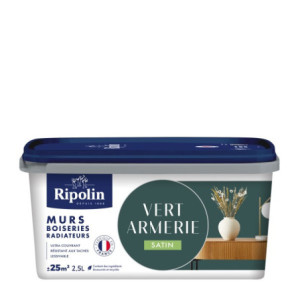 PEINTURE MURS BOISERIES RADIATEURS VERT ARMERIE SATIN 2,5L