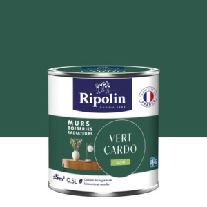 PEINTURE MURS BOISERIES RADIATEURS VERT CARDO SATIN 0,5L