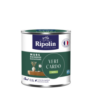 PEINTURE MURS BOISERIES RADIATEURS VERT CARDO SATIN 0,5L