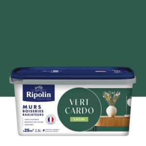 PEINTURE MURS BOISERIES RADIATEURS VERT CARDO SATIN 2,5L