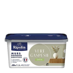 PEINTURE MURS BOISERIES RADIATEURS VERT GASPESIE SATIN 2,5L