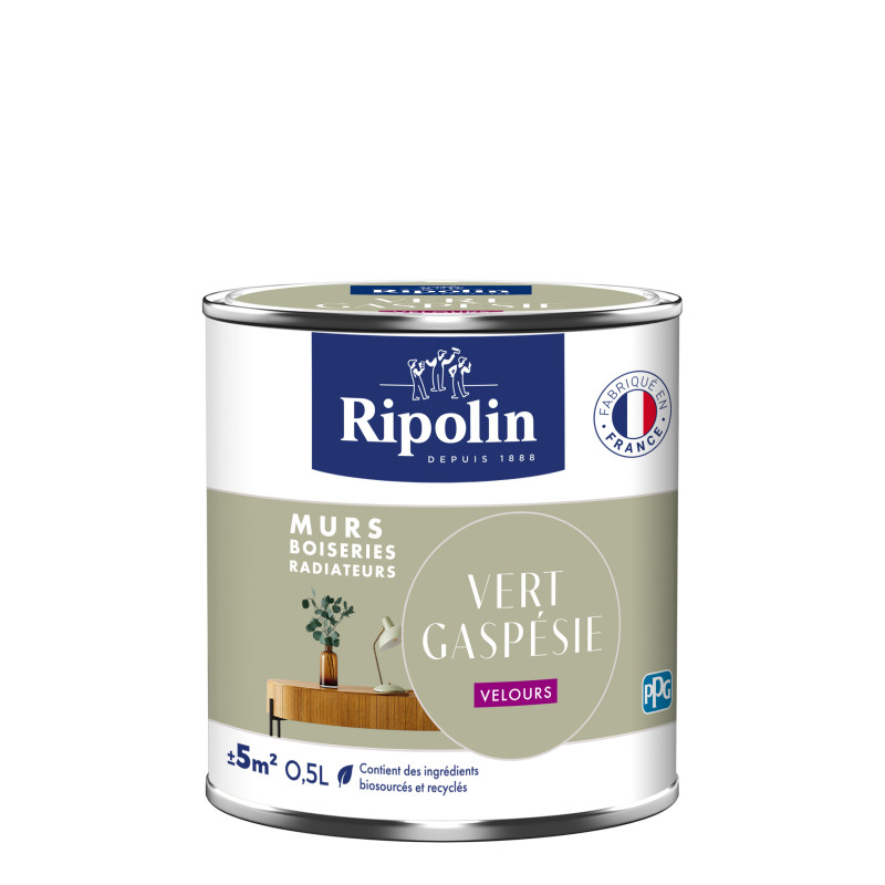 PEINTURE MURS BOISERIES RADIATEURS VERT GASPESIE VELOURS 0,5L