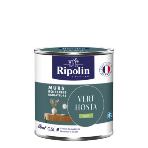 PEINTURE MURS BOISERIES RADIATEURS VERT HOSTA SATIN 0,5L