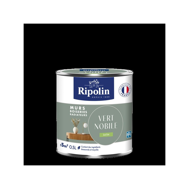 PEINTURE MURS BOISERIES RADIATEURS VERT NOBILE SATIN 0,5L