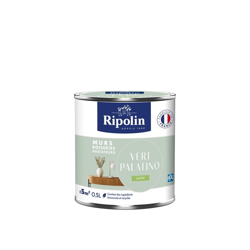 PEINTURE MURS BOISERIES RADIATEURS VERT PALATINO SATIN 0,5L