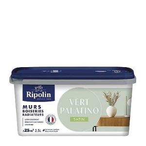 PEINTURE MURS BOISERIES RADIATEURS VERT PALATINO SATIN 2,5L