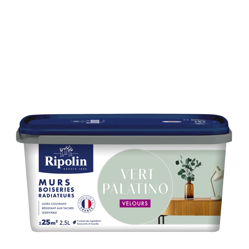 PEINTURE MURS BOISERIES RADIATEURS VERT PALATINO VELOURS 2,5L