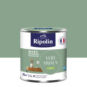 PEINTURE MURS BOISERIES RADIATEURS VERT SIMSUN SATIN 0,5L