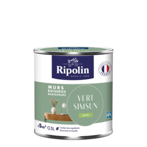 PEINTURE MURS BOISERIES RADIATEURS VERT SIMSUN SATIN 0,5L