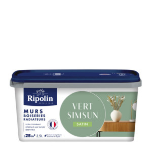 PEINTURE MURS BOISERIES RADIATEURS VERT SIMSUN SATIN 2,5L