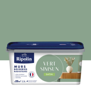 PEINTURE MURS BOISERIES RADIATEURS VERT SIMSUN SATIN 2,5L