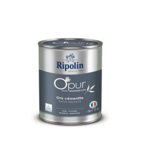 O'PUR PEINTURE MURS BOISERIES RADIATEURS GRIS CEMENTITE SATIN VELOUTE 0,5L