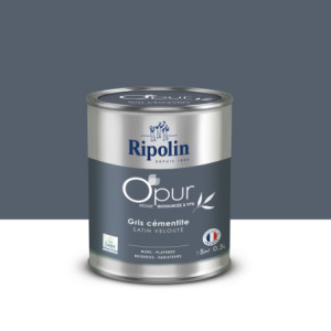 O'PUR PEINTURE MURS BOISERIES RADIATEURS GRIS CEMENTITE SATIN VELOUTE 0,5L