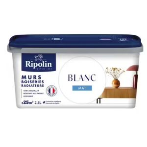 PEINTURE MURS BOISERIES RADIATEURSBLANC MAT 2,5L