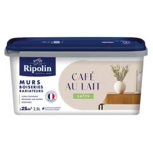 PEINTURE MURS BOISERIES RADIATEURS CAFE AU LAIT SATIN 2,5L