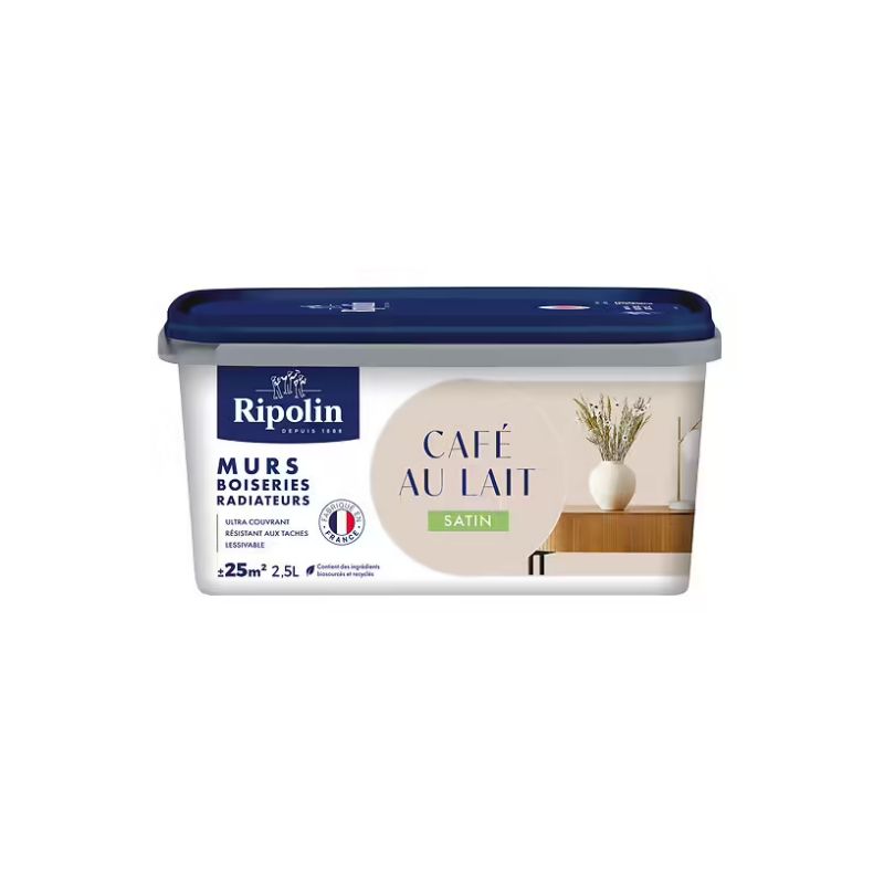 PEINTURE MURS BOISERIES RADIATEURS CAFE AU LAIT SATIN 2,5L