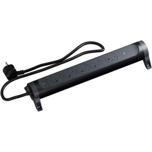 MULTIPRISE 5 PRISES AVEC 2PÔLES+TERRE PREMIUM USB C+C 1,5M 1MM2 NOIR
