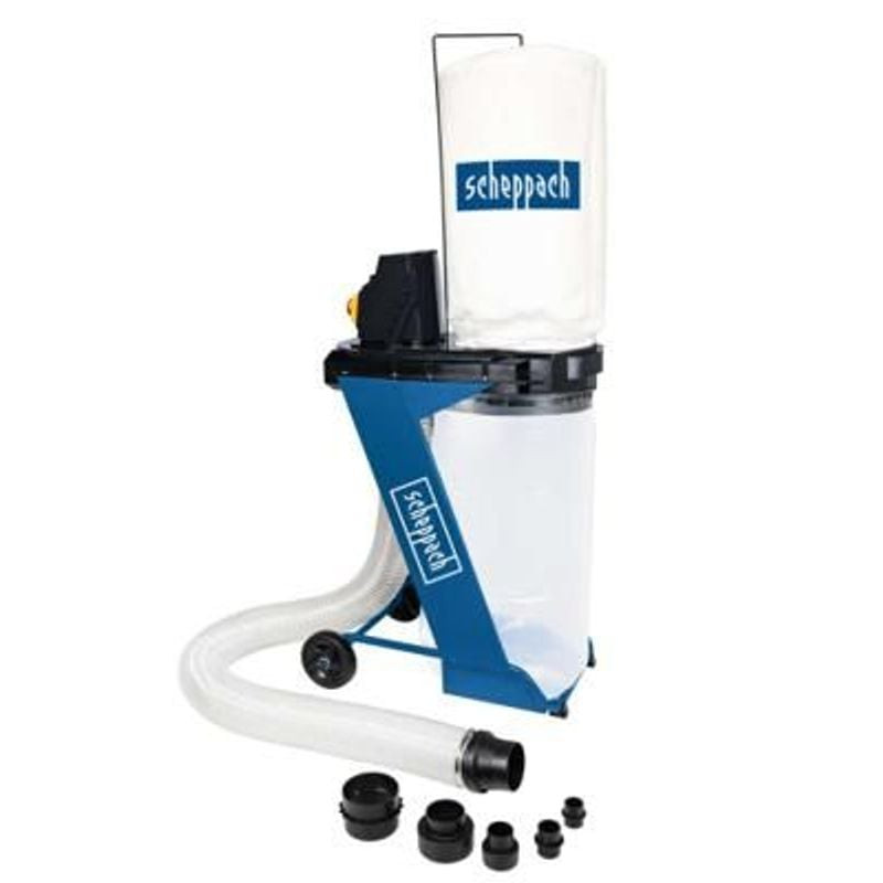 Aspirateur à copeaux Scheppach DC500 75 L 230 V avec flexible 2 m et adaptateurs.