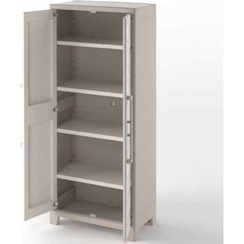 Packshot de l'armoire haute Gulliver en résine Keter, 4 étagères réglables, 80 x 44 x 182 cm