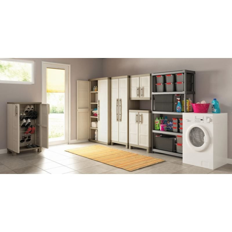 Armoire utilitaire Keter Excellence pour garage avec meubles assortis, étagère à chaussures ouverte 