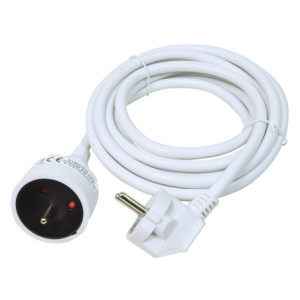 Prolongateur 4mètres 3G1,5mm² blanc