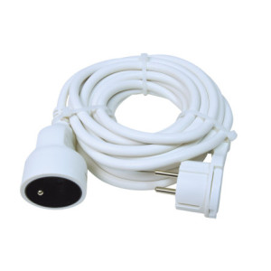 Prolongateur  2mètres 3G1.5mm²  fiche plate blanc