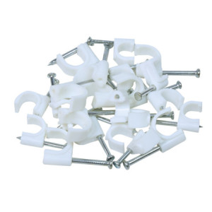 20 attaches cable rond diamètre : 10mm blanc