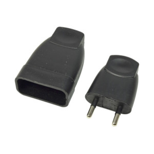 1 Fiche femelle 6A + 1 fiche mâle 6A  noir