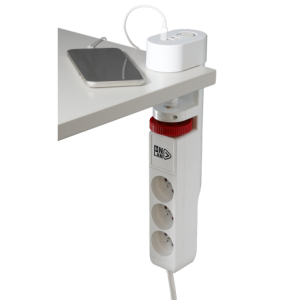 MULTIPRISE BUREAU AVEC  1 USB-C,  2USB-A Power Desk Station white MP-AC3-UA2-UC-WH