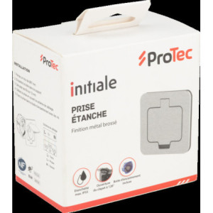 PROTEC IP55 PRISE SOL RECTANGULAIRE ALU + BOITE