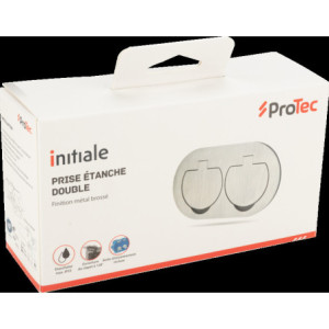 PROTEC IP55 DOUBLE PRISE SOL RONDE ALU + BOITE