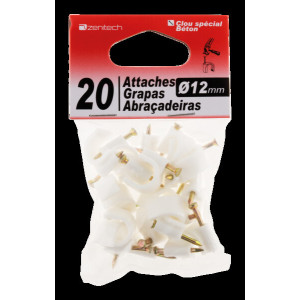 20 ATTACHES PLASTIQUES 12 BLANC