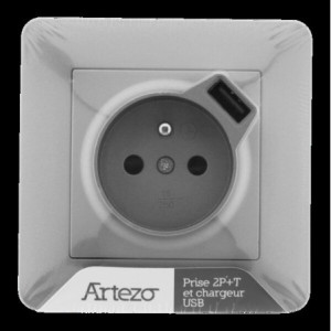 PRISE USB 2P+T ARTEZO TITANIUM