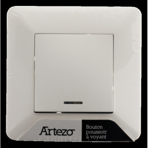 BOUTON POUSSOIR A VOYANT ARTEZO BLANC