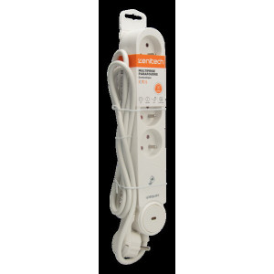 BLOC IOTA PARAFOUDRE 4X16A+INTERRUPTEUR 1,4M 3G1 FICHE PLATE BLANC