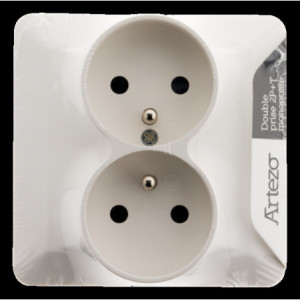 PRISE 2P+T DOUBLE POUR BOITE 67 P.40 ARTEZO BLANC